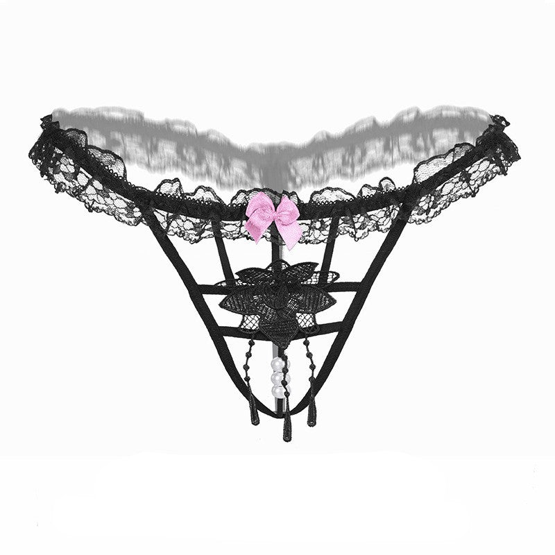 Pearl Strand Floral Applique G String