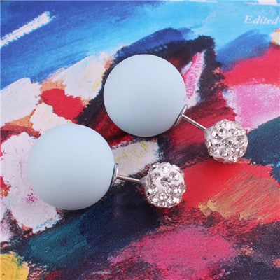 Boucles d'oreilles à double face sphère pastel