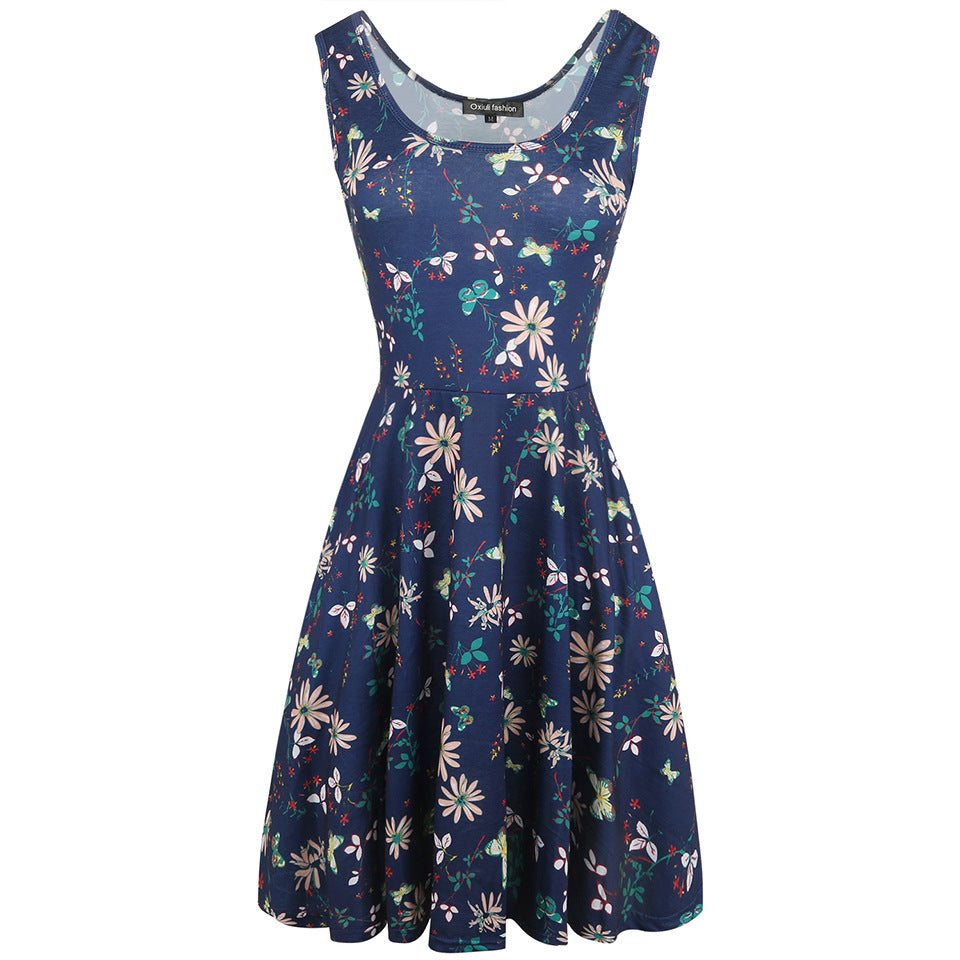 Floral Deep Scoop Tank Dress