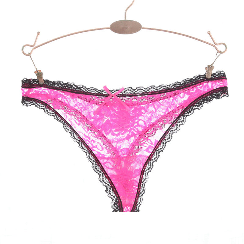 Renda trim desain bunga thong panty