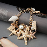 Starfish and Shells Charm Bracelet