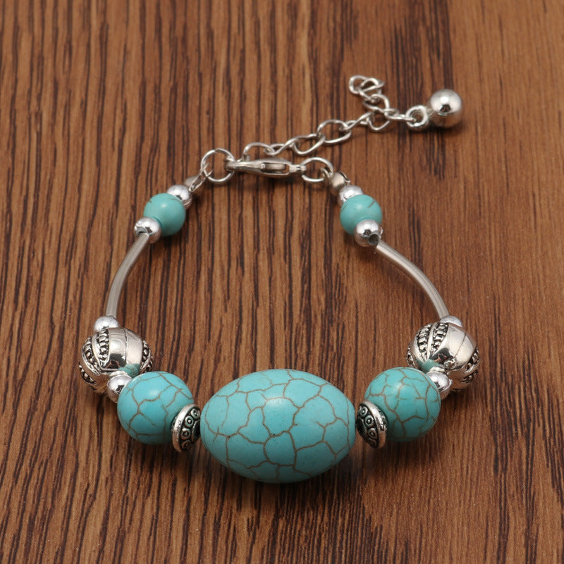 Egg Shaped Turquoise Beaded