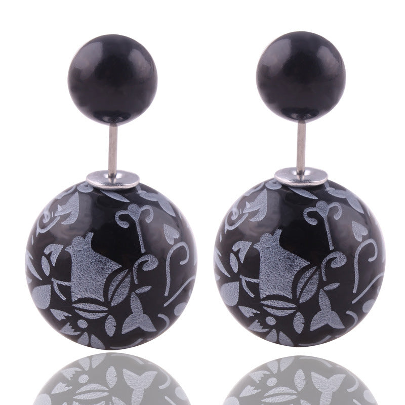 Decorative Spherical Double Sided Earrings