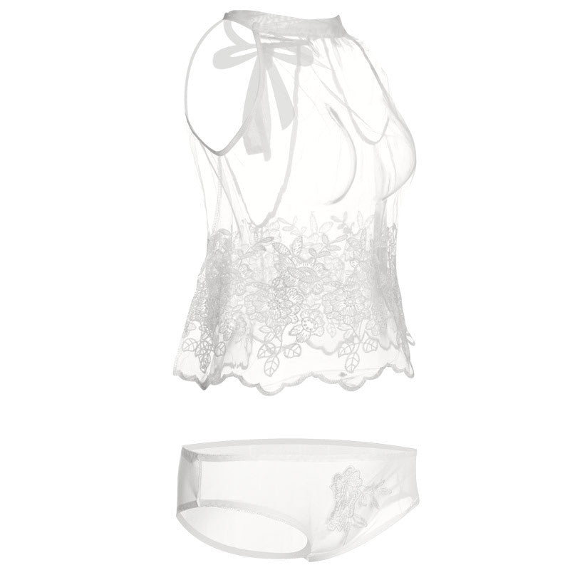 See Through Halter Crop and Panty Set