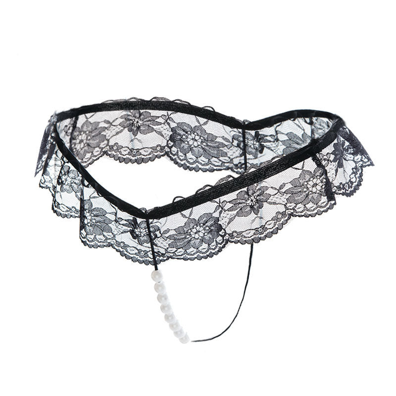 Pearl Strand Lace Ruffle G String