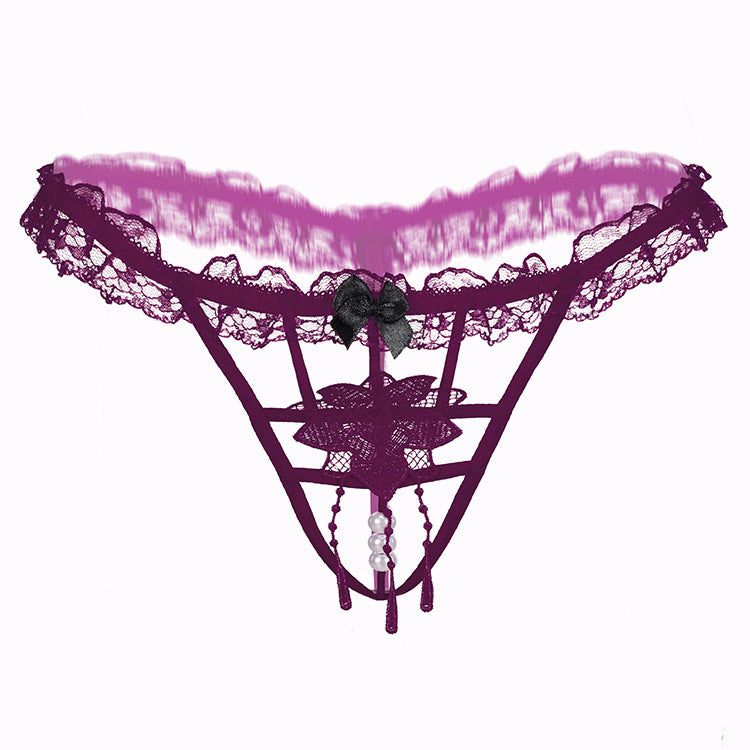 Applique florale de brin de perle g String