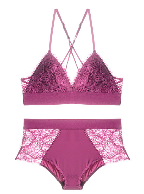 Lace Layover Bralette and Panty Set