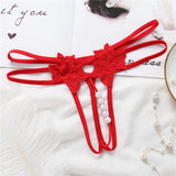 Embroidered Peekaboo Pearl G String - Theone Apparel
