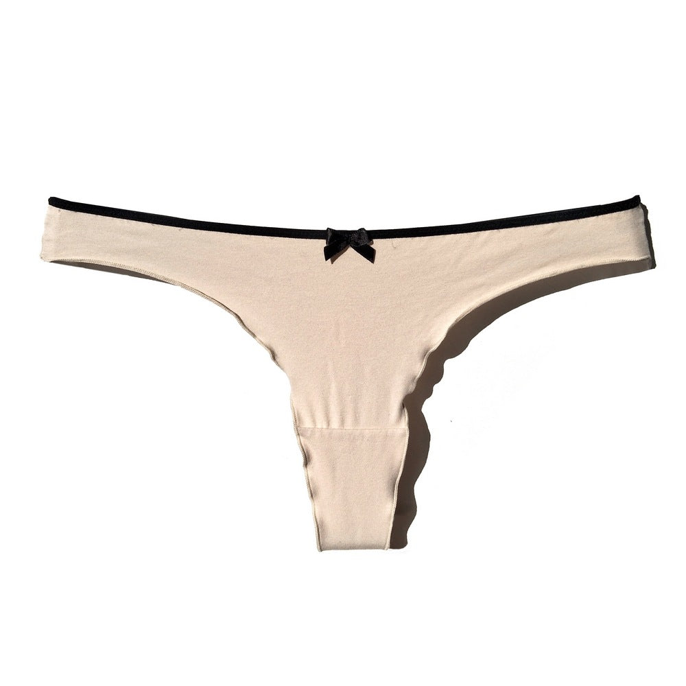 Band bergaris sporty thong panty