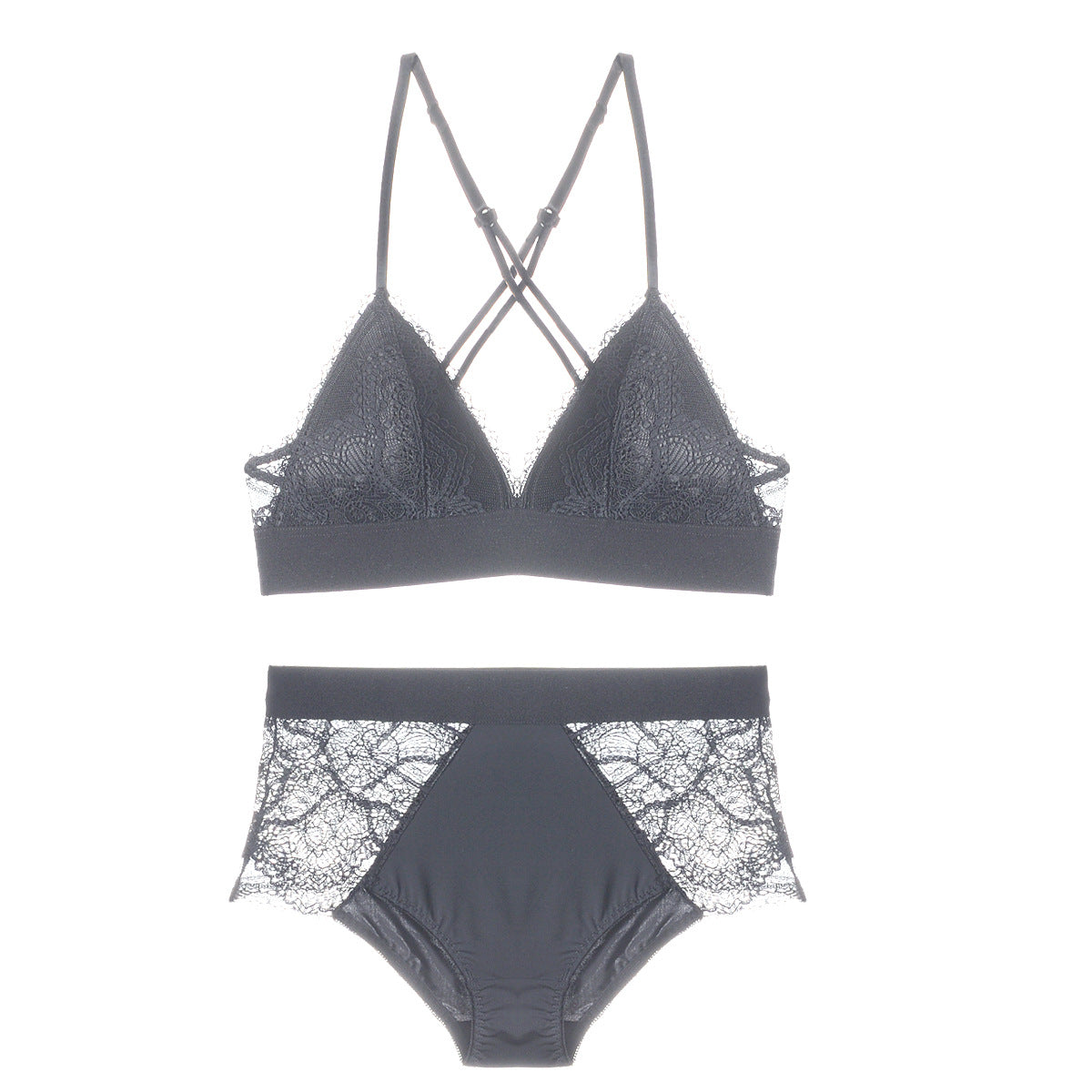 Lace Layover Bralette and Panty Set