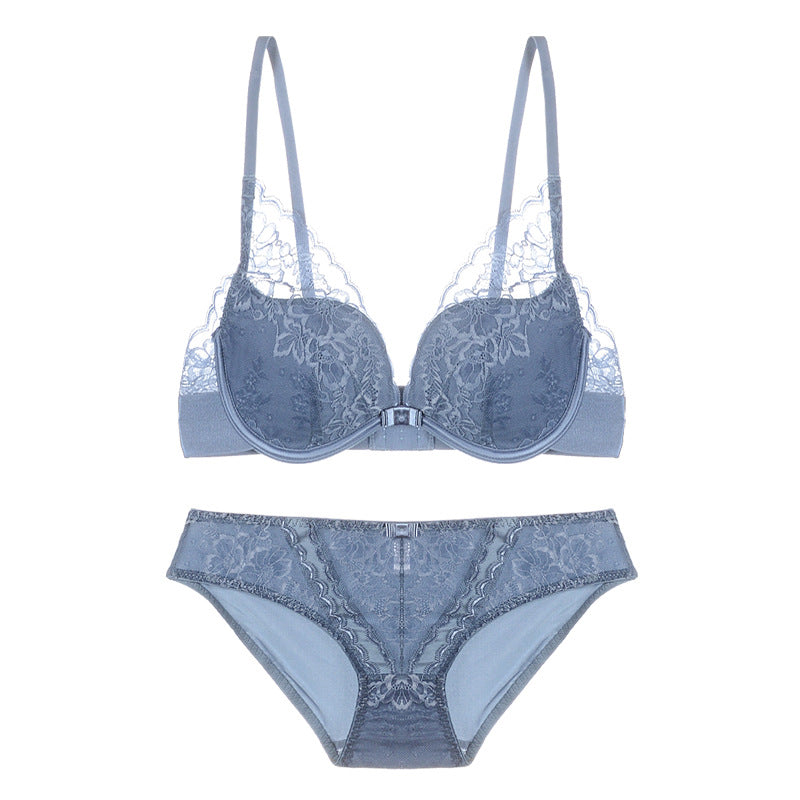 Lace Overlay Bra and Panty Set