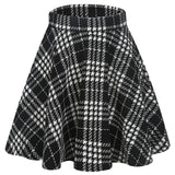 Patterned Banded Waist Flared Skirt