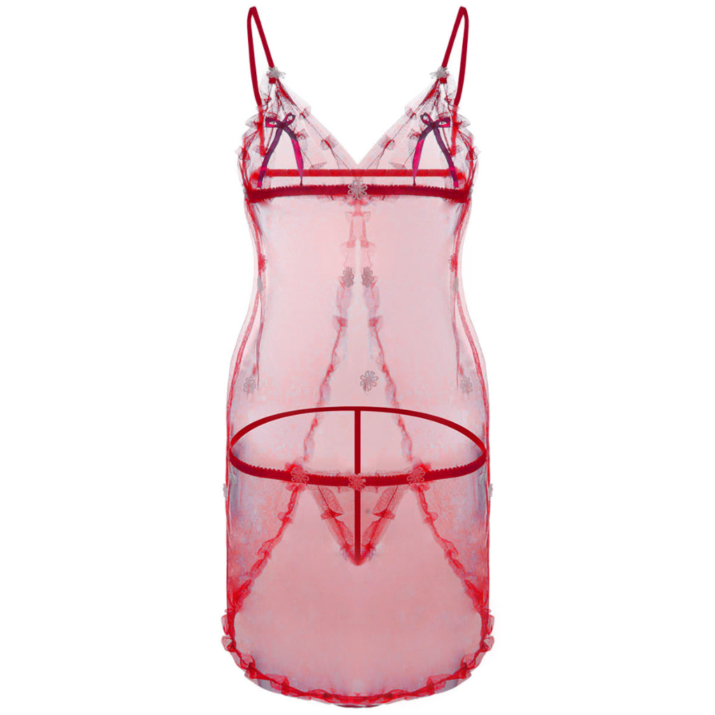 Babydoll transparente forrado con encaje