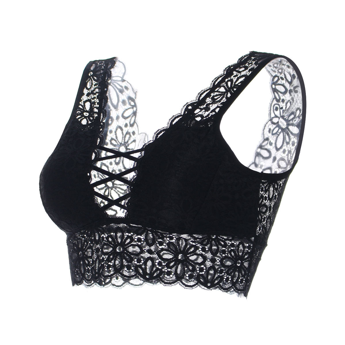 Corset Cage Lace Trim Bralette - Theone Apparel