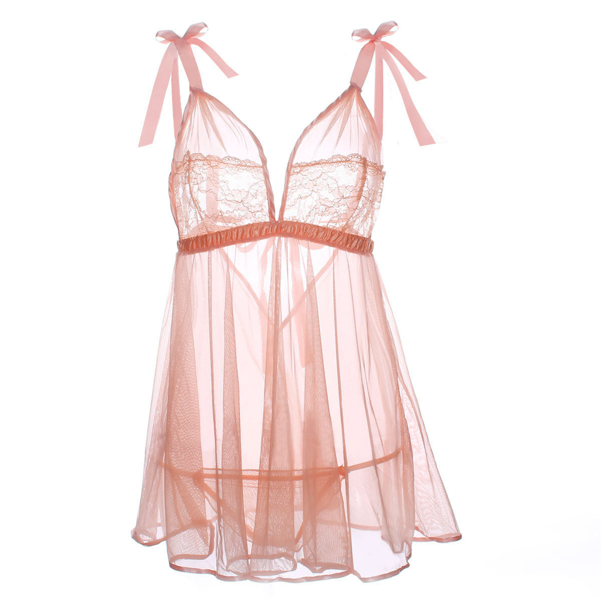 PeekaBoo Piece Bow Cint Babydoll