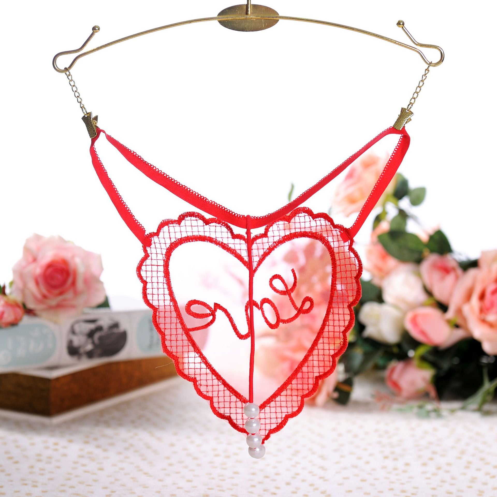 Lacy Love Letters Pearl G String