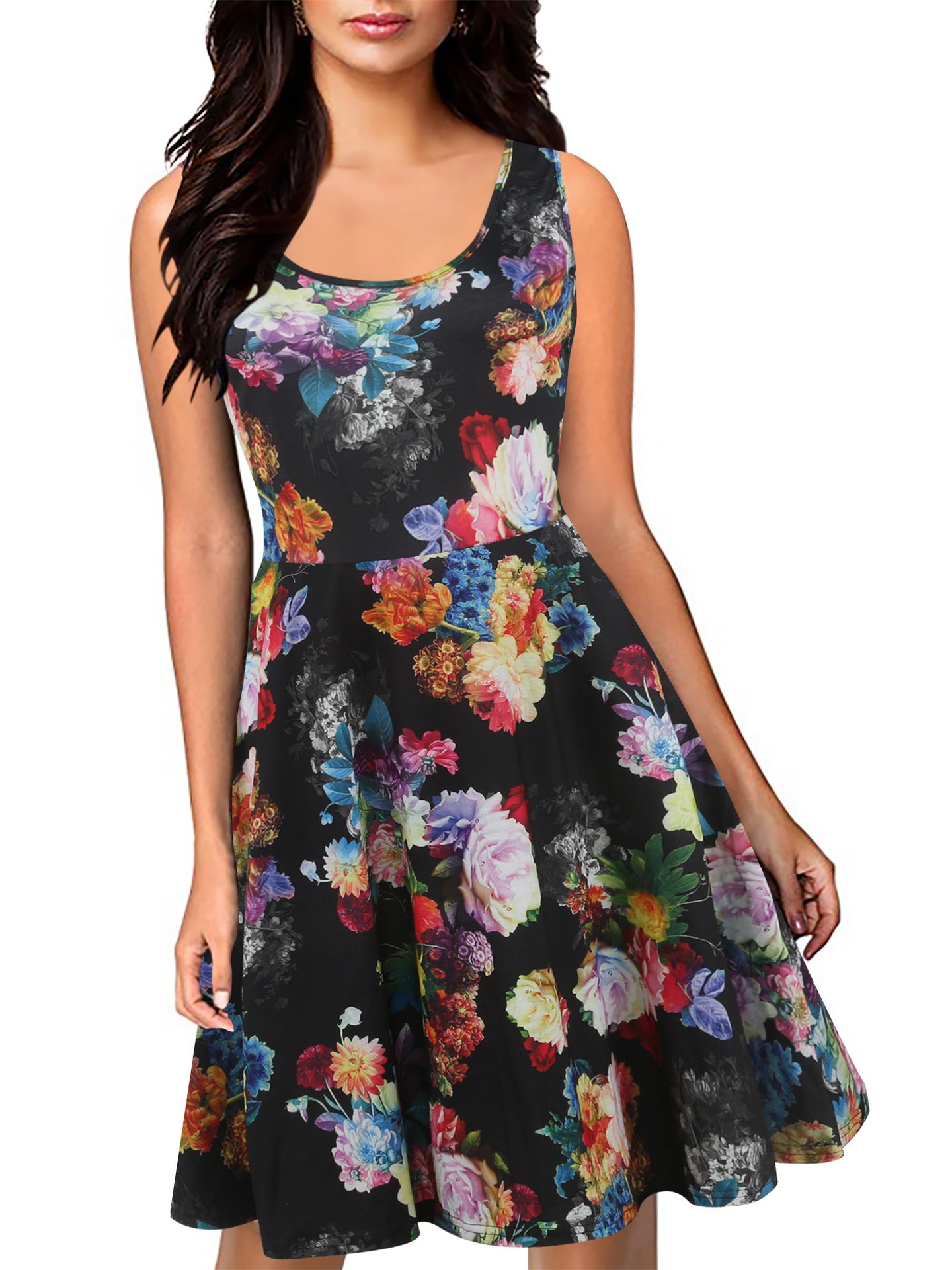 Floral Deep Scoop Tank Dress