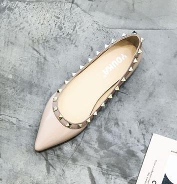 Studded Point Toe Ballet Flats