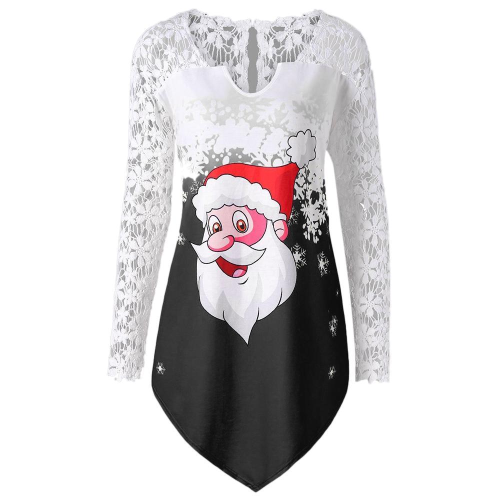 Plus ukuran Santa Claus Christmas Shirt