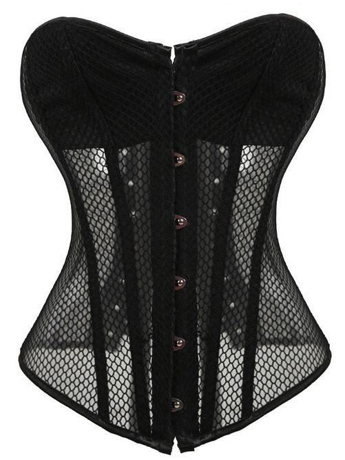Corsetto a tazza completa in rete trasparente