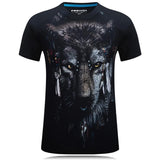 Lobo con tocado camiseta gráfica negra