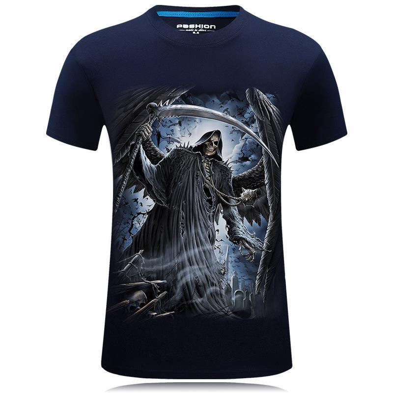 Gespenstisches schwarzes Sensenmann-Shirt