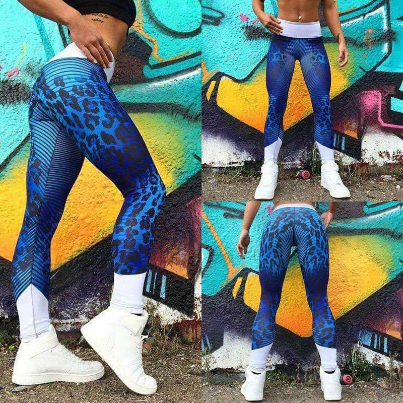 Leggings de gymnase à rayures au guépard sportif