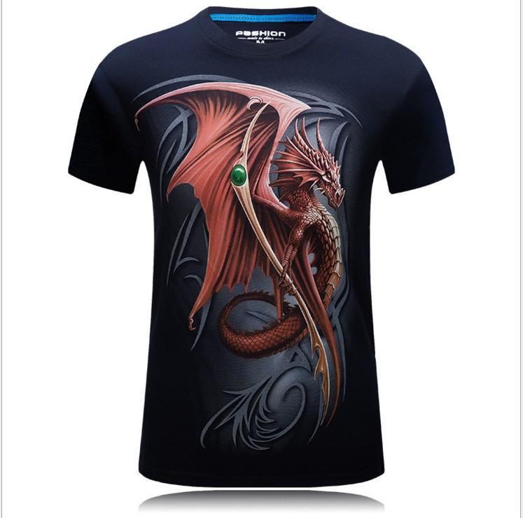 Symbolic Red Dragon Graphic Shirt