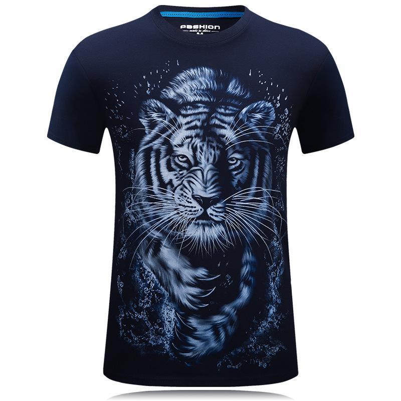 Camisa de manga corta con tigre blanco