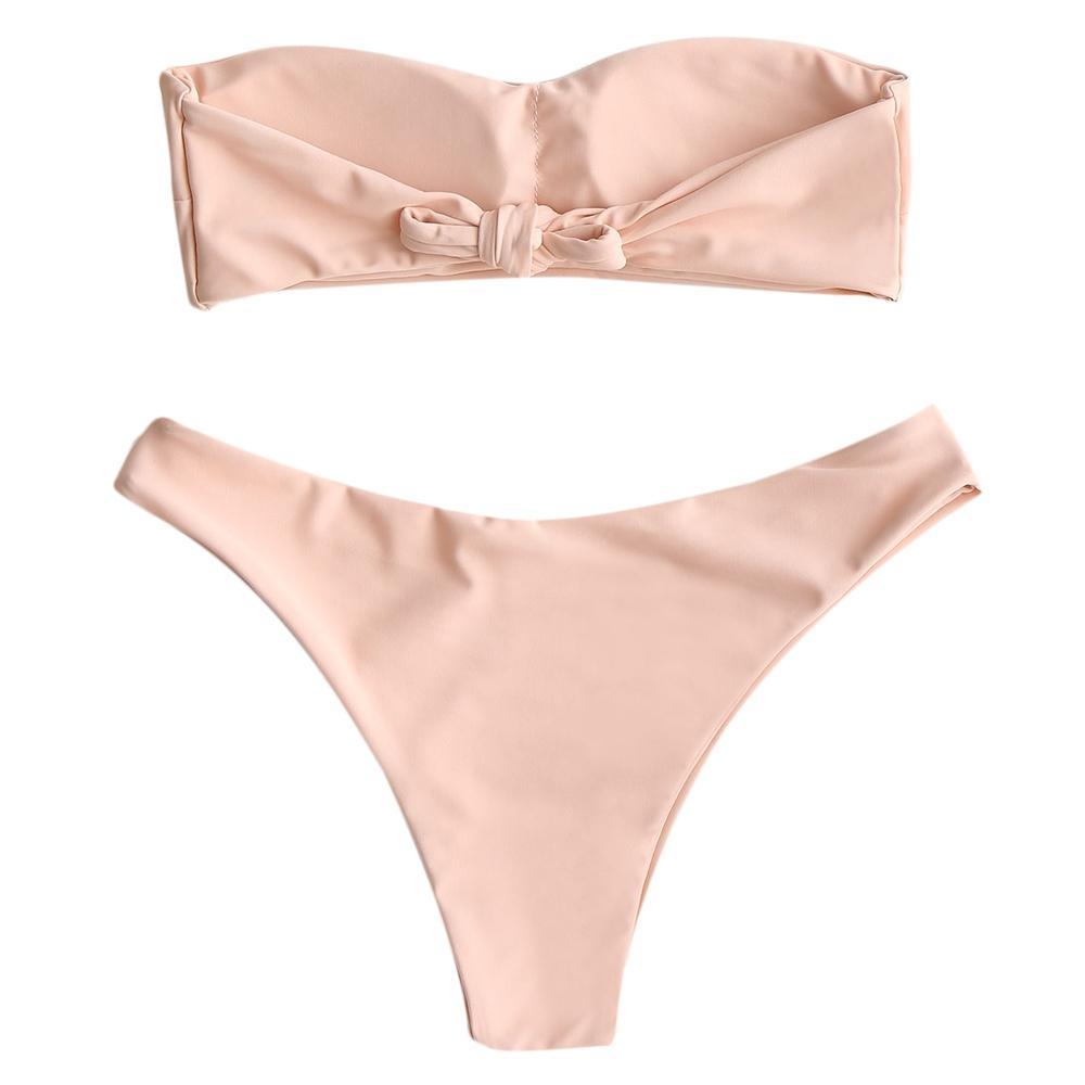 Chic Bandeau Thong Bikini Set - Theone Apparel