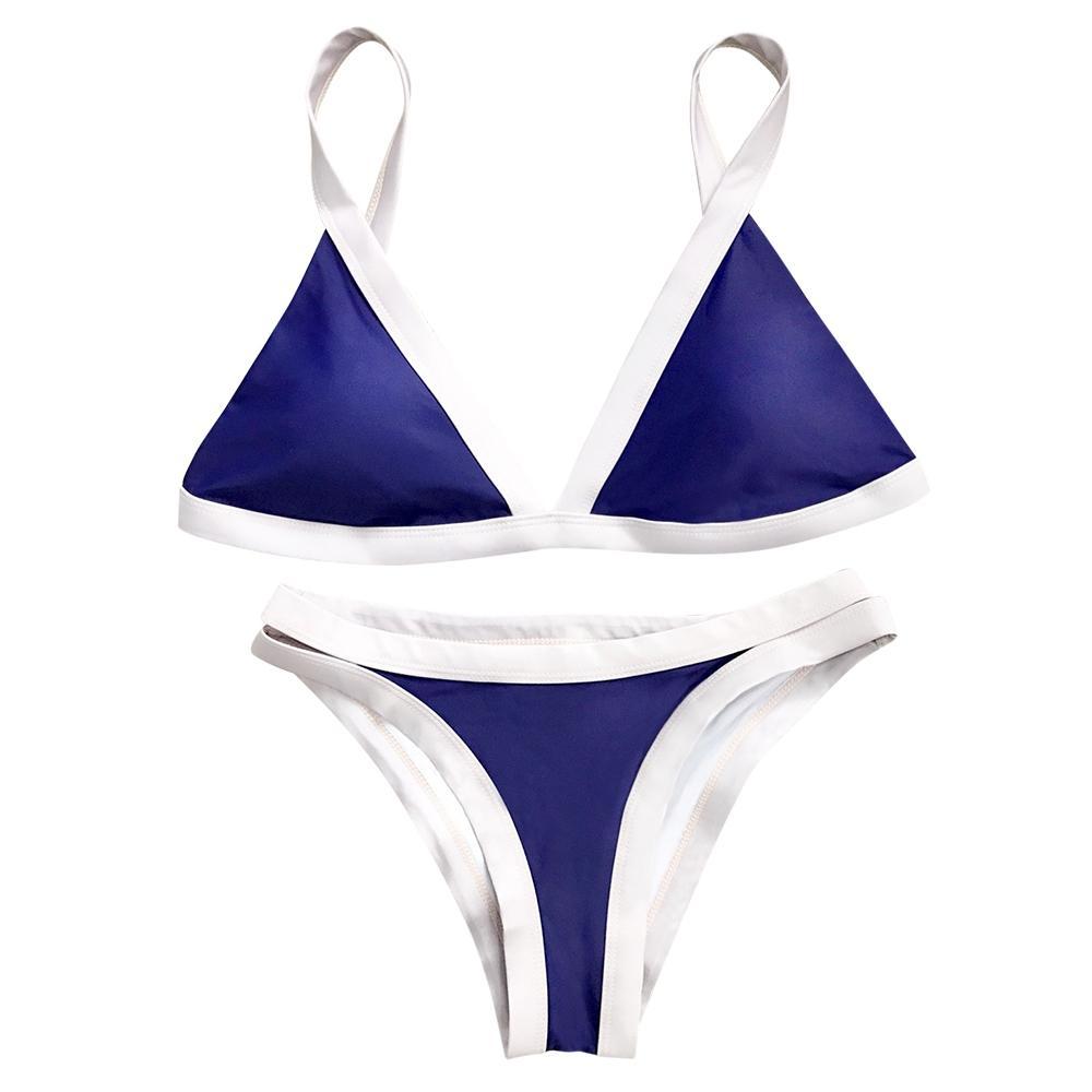 Gevoerde bikini set met kleurblokken