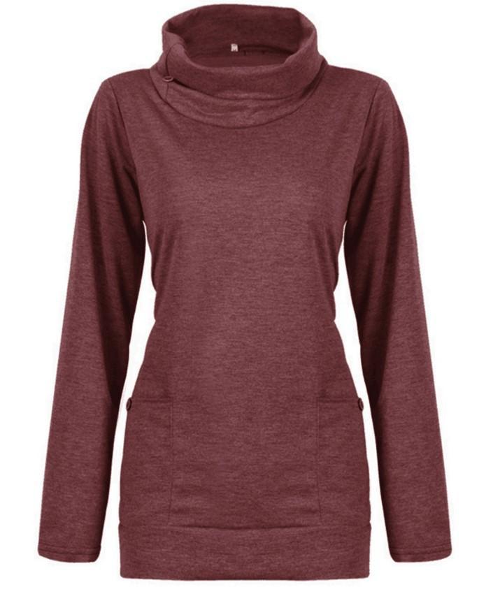 Cozy Turtleneck Collar Wrap Sweater - Theone Apparel