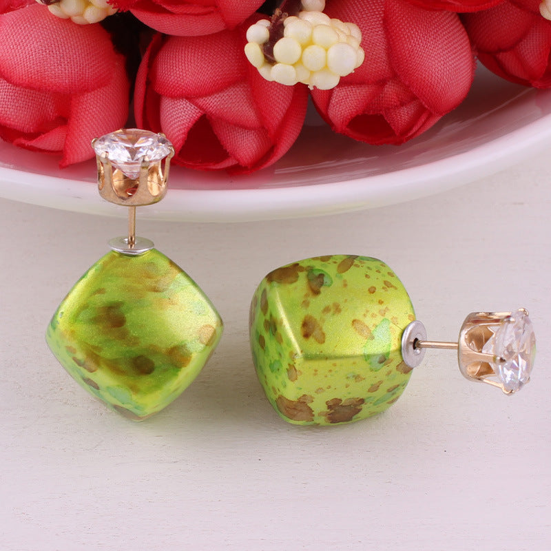 Dusty Rose Silver Feather Earrings-Yellow-Theone Apparel