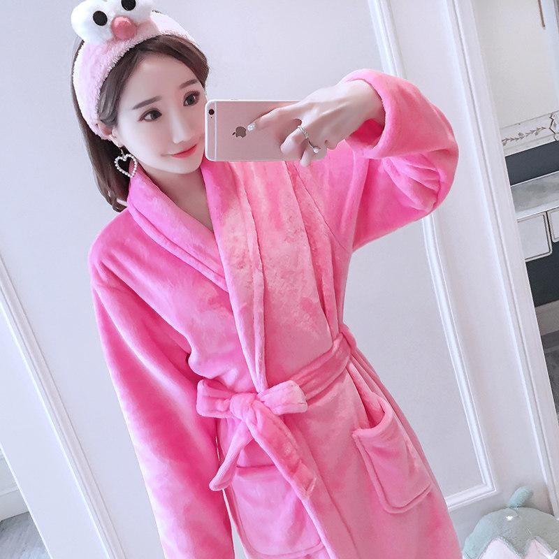 Extra Plush Tie-Front Bath Robe-Hot Pink 2-Theone Apparel