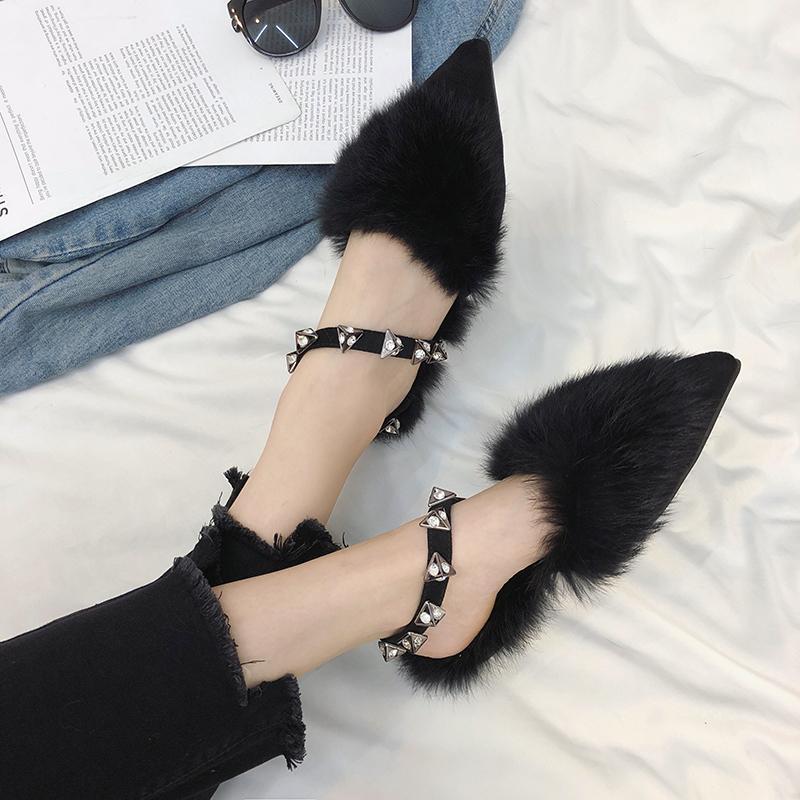 Fuzzy Faux Fur Statement Slides - Theone Apparel