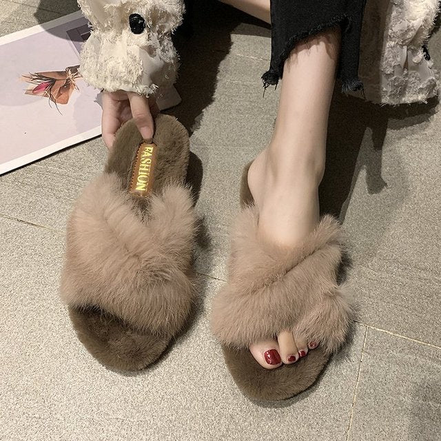 Scarpe da gocce di fuzzy in pelliccia