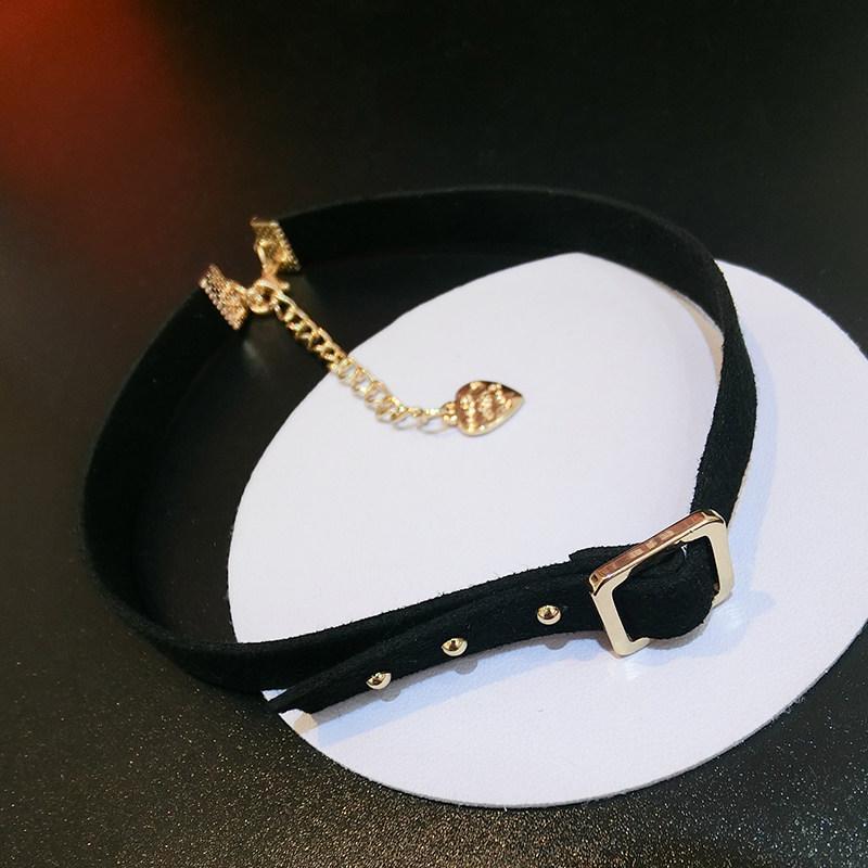 Studded Black Suede Choker Necklace