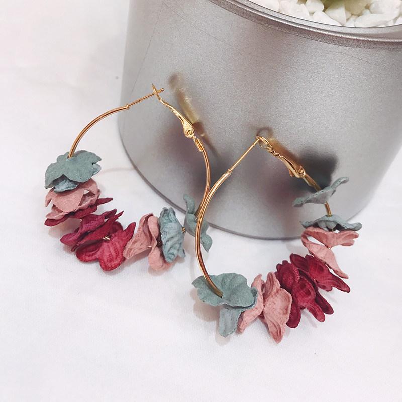 Golden Fluttery Petal Hoop Earrings