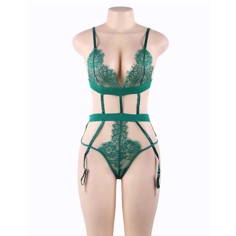 Ensemble de jarretières de soutien-gorge et de culotte de taille plus