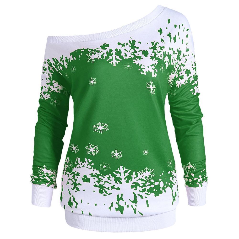 Snowflake One épaule plus taille sweat-shirt