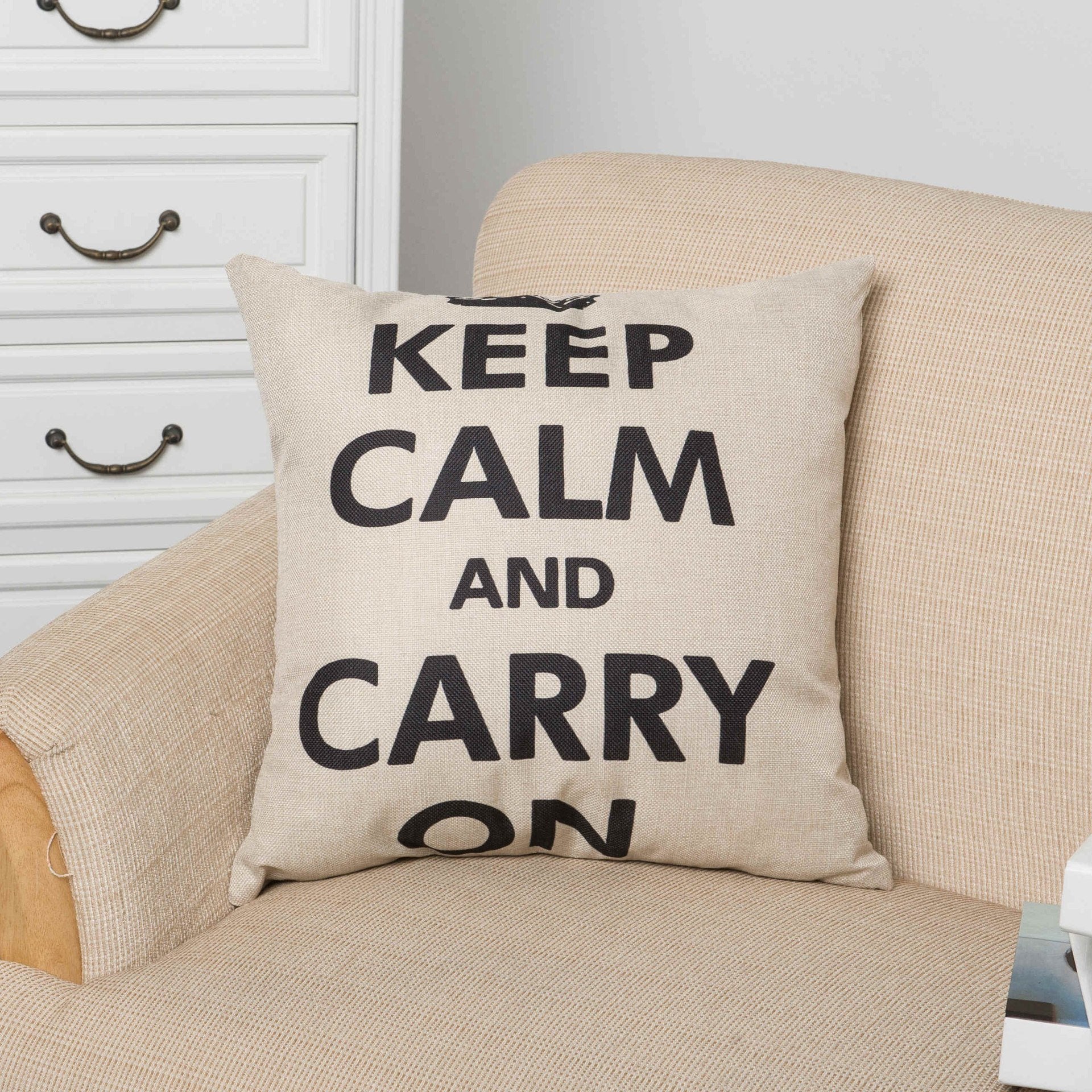 Keep Calm Carry On Pillow Cover-601-0031-S1-Theone Apparel