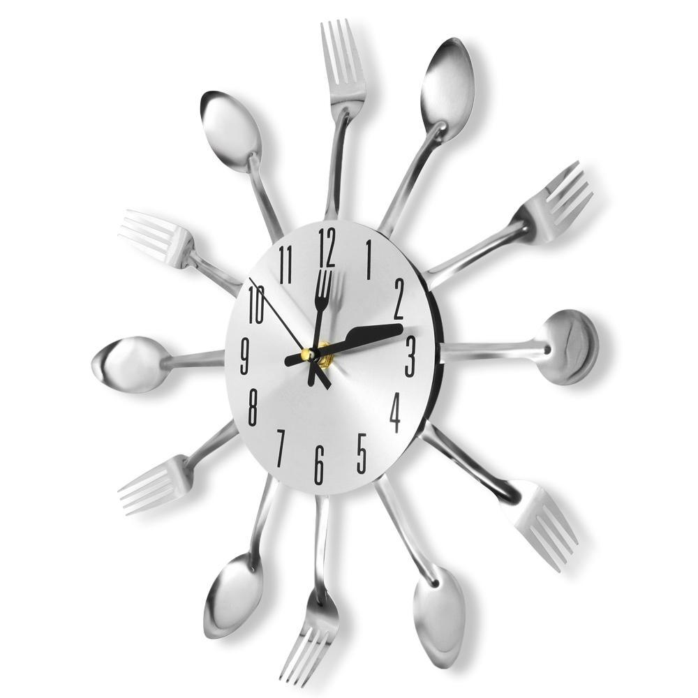 Knife Fork Spoon Stainless Steel Clock