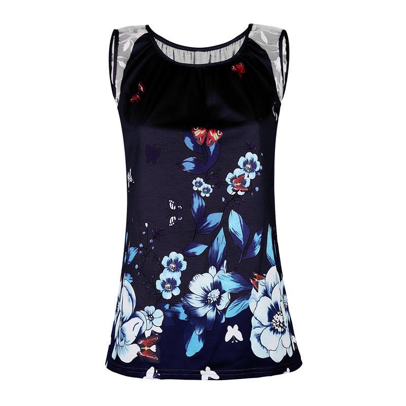 Top de encaje con estampado de mariposas