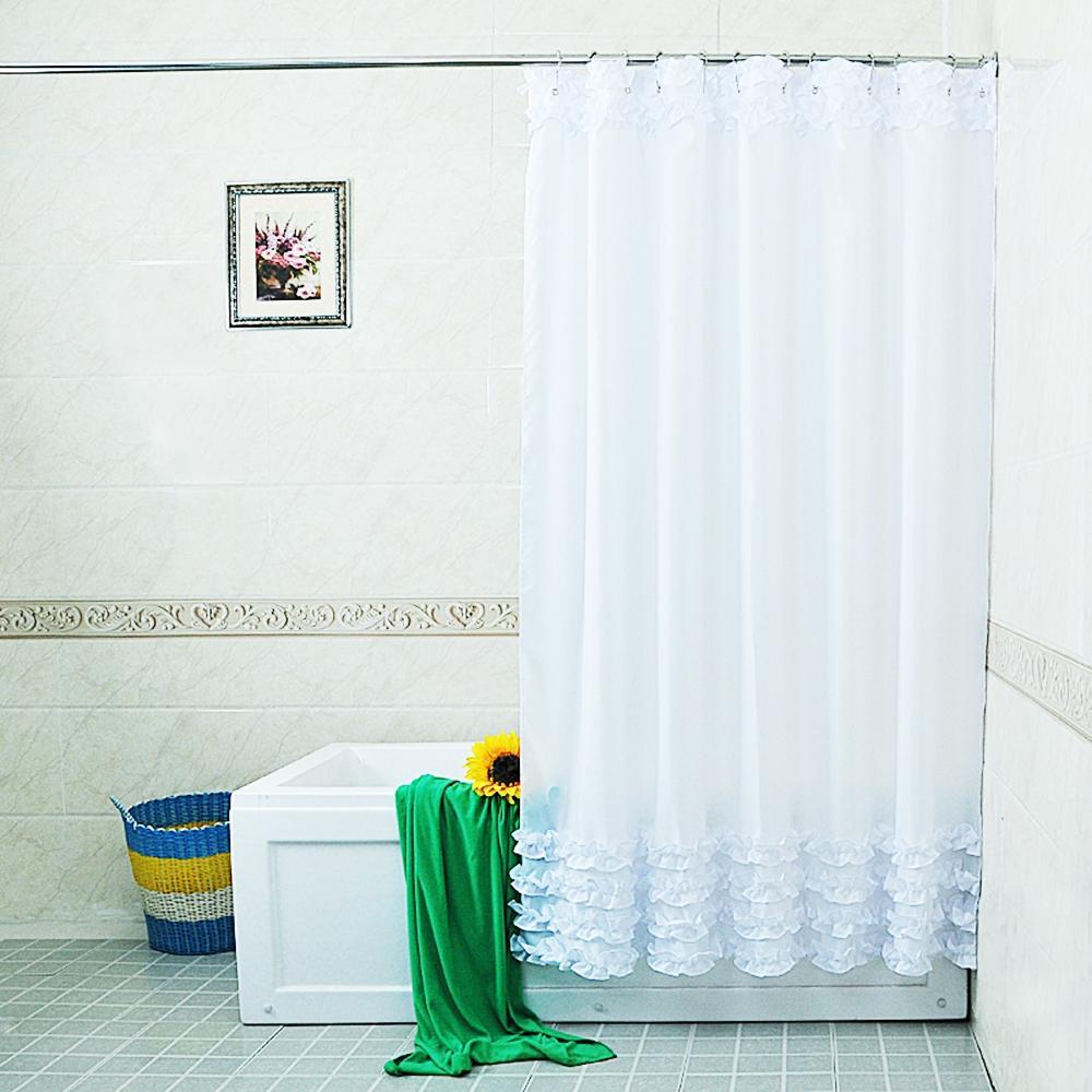 Tirai shower dekoratif renda-tahan