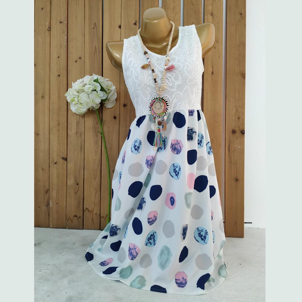 Lacy Dots Strapless Summer Dress