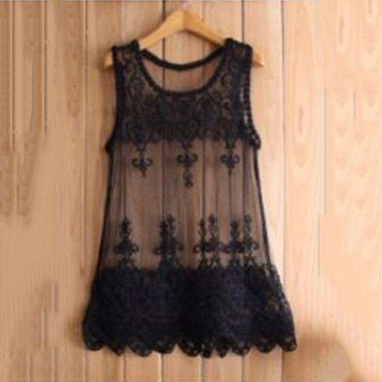 Lacy See Through Mesh Layering Tank