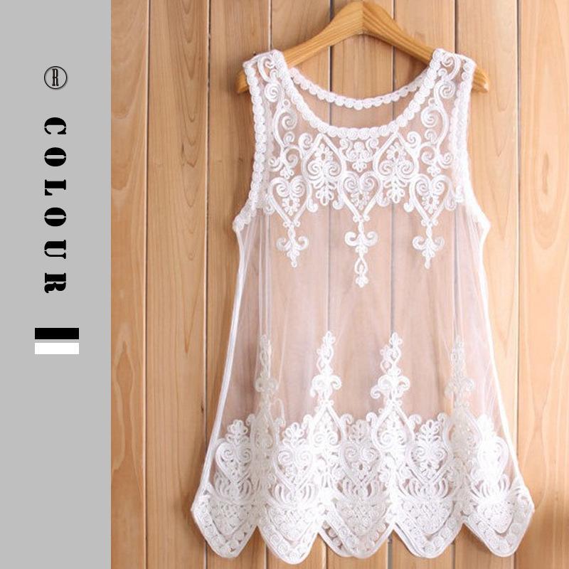 Lacy See Through Mesh Layering Tank