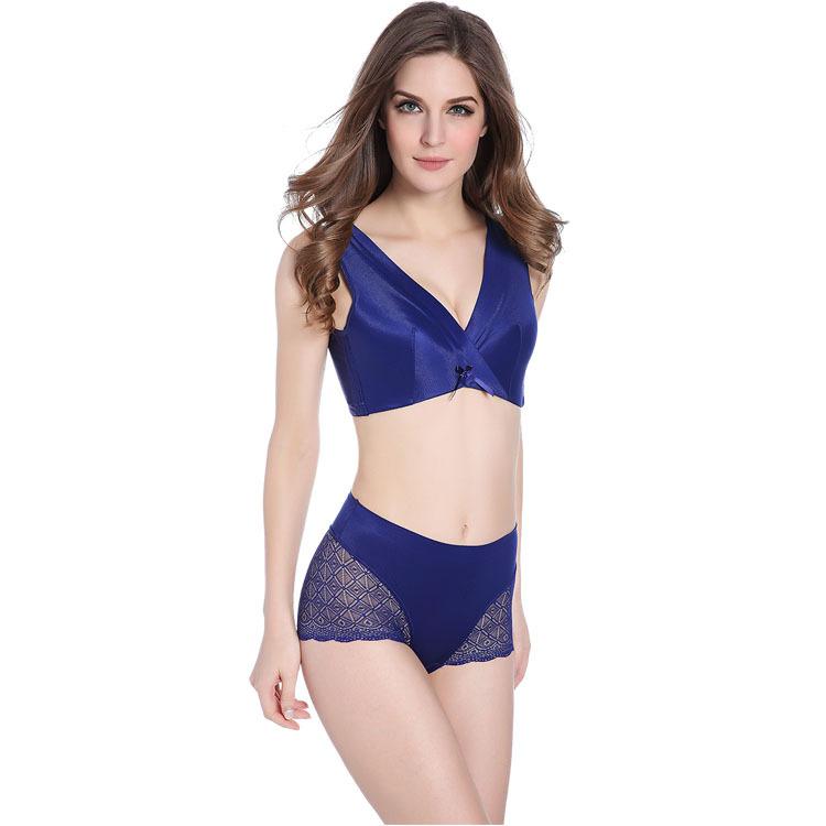 Ladies Satin And Lace Nightwear-Blue-Theone Apparel