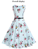 A-Linien-Kleid mit Kolibri-Blumendruck