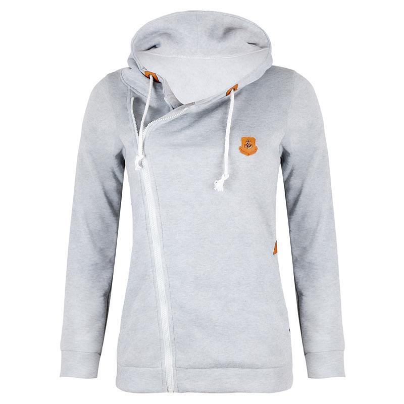 Size Zipper Pocketed Drawstring Hoodie